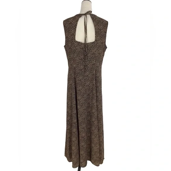 David Warren Black Taupe Vintage Sleeveless Maxi Dress Size 14 NWT - Picture 4 of 11